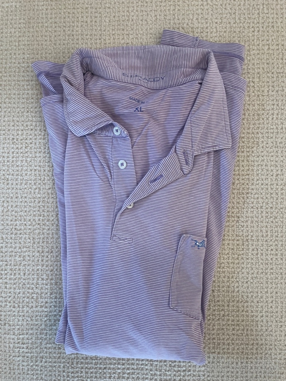 Men's Purple Striped Polo Shirt
